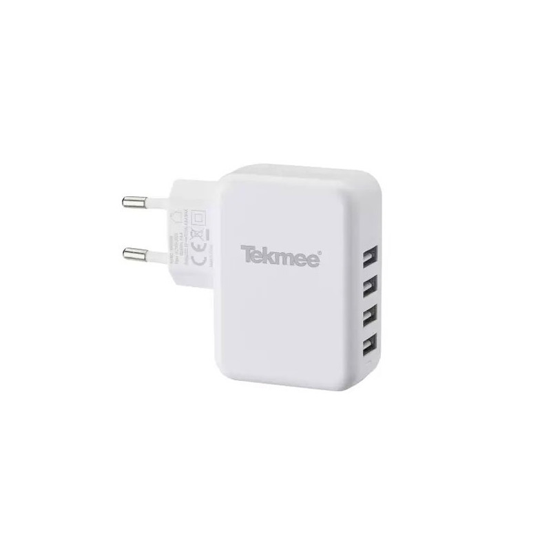 Chargeur Mural 4 Ports USB 4.8A Tekmee Chargeur Mural 4 Ports USB 4.8A Tekmee