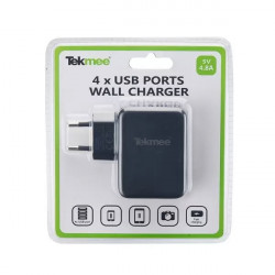 Chargeur Mural 4 Ports USB 4.8A Tekmee