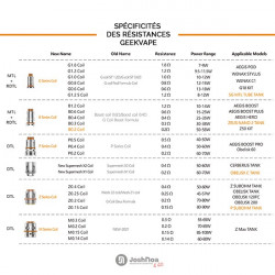 Résistances Mesh Z2 (0.2ohm) Geekvape (pack de 5) Résistances Mesh Z2 (0.2ohm) Geekvape (pack de 5)
