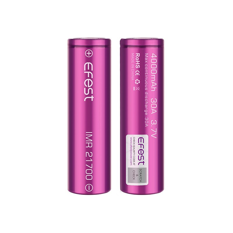 Accu Efest IMR 21700 4000mAh 35A (2 pièces) Accu Efest IMR 21700 4000mAh 35A (2 pièces)