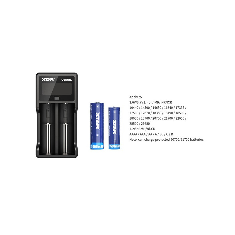 Chargeur VC2SL Xtar Light Chargeur VC2SL Xtar Light