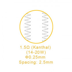 Pack de 5 résistances pour Nautilus X 1.5 ohm Aspire